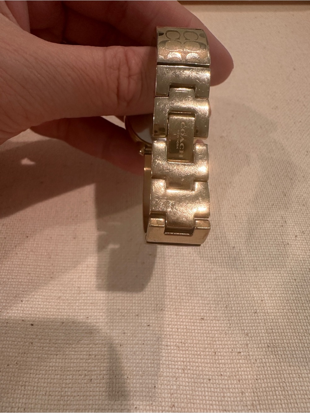 Coach Gold-Tone Signature Link Bracelet Watch with White Dial - Picture 13 of 14